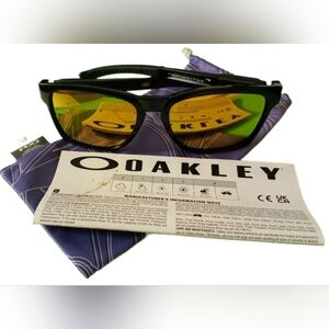 Oakley Black and Purple Sunglasses with Yellow Lenses